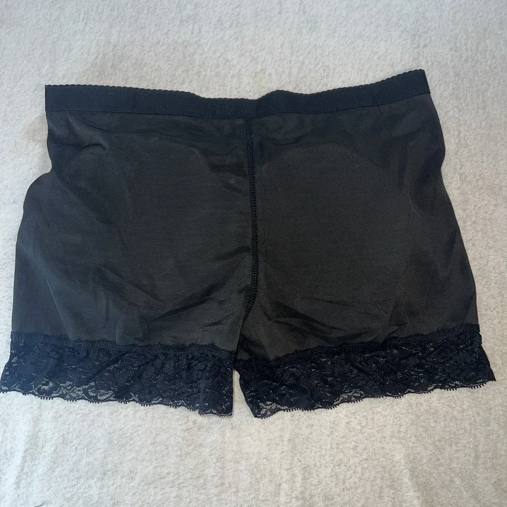 Women's Shapeware Shorts Lace Trim Black Color 3XL Removable‎ Butt Pads